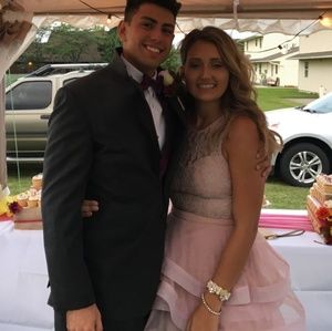 2 piece blush pink dress